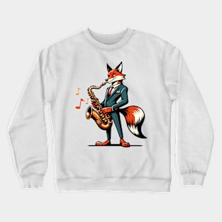 Fox with saxophone Crewneck Sweatshirt